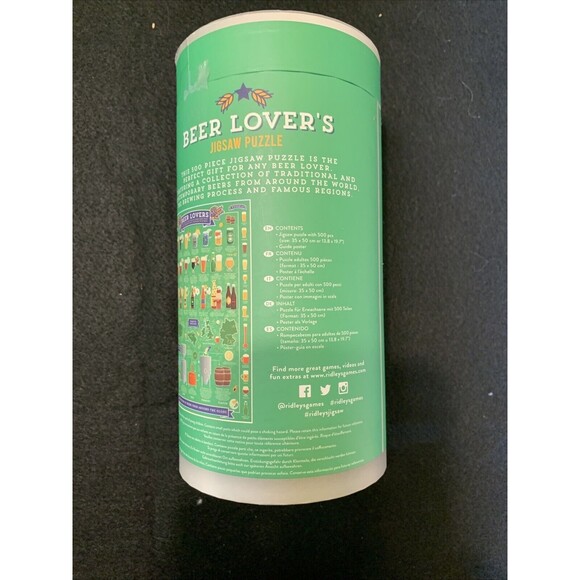 Jigsaw Puzzle 500 Pc Ridley's BEER LOVERS Brewing Process, Different Beer - Picture 4 of 6